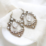 Antique gold Crystal Chandelier Bridal earrings - Treasures by Agnes