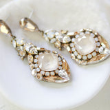 Antique gold Crystal chandelier earrings- LELAND - Treasures by Agnes