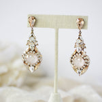 Antique gold Crystal chandelier earrings- LELAND - Treasures by Agnes