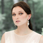 Antique gold Crystal chandelier earrings- LELAND - Treasures by Agnes