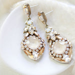 Antique gold Crystal chandelier earrings- LELAND - Treasures by Agnes