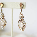 Antique gold Crystal chandelier earrings- LELAND - Treasures by Agnes