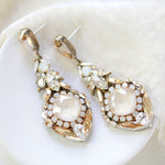 Antique gold Crystal chandelier earrings- LELAND - Treasures by Agnes