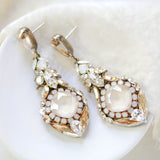 Antique gold Crystal chandelier earrings- LELAND - Treasures by Agnes