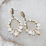 Antique gold crystal hoop earrings for Bride- QUINN - Treasures by Agnes