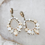 Antique gold crystal hoop earrings for Bride- QUINN - Treasures by Agnes