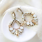 Antique gold crystal hoop earrings for Bride- QUINN - Treasures by Agnes