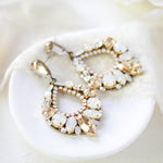 Antique gold crystal hoop earrings for Bride- QUINN - Treasures by Agnes