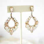 Antique gold crystal hoop earrings for Bride- QUINN - Treasures by Agnes