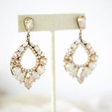 Antique gold crystal hoop earrings for Bride- QUINN - Treasures by Agnes