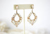 Antique gold crystal hoop earrings for Bride- QUINN - Treasures by Agnes