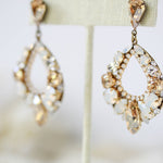 Antique gold crystal hoop earrings for Bride- QUINN - Treasures by Agnes