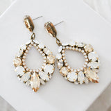 Antique gold crystal hoop earrings for Bride- QUINN - Treasures by Agnes