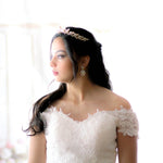 Antique gold crystal statement stud bridal earrings - MARISSA - Treasures by Agnes