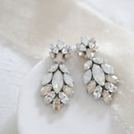 Antique gold crystal statement stud bridal earrings - MARISSA - Treasures by Agnes