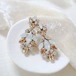 Antique gold crystal statement stud bridal earrings - MARISSA - Treasures by Agnes