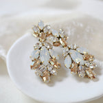 Antique gold crystal statement stud bridal earrings - MARISSA - Treasures by Agnes