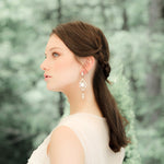 Antique gold crystal statement wedding earrings - JUSTINE - Treasures by Agnes