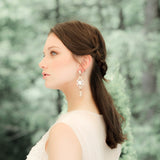 Antique gold crystal statement wedding earrings - JUSTINE - Treasures by Agnes