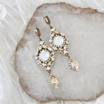 Antique gold crystal statement wedding earrings - JUSTINE - Treasures by Agnes