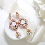 Antique gold crystal statement wedding earrings - JUSTINE - Treasures by Agnes