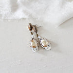 Antique gold crystal teardrop Bridal earrings - JULIA - Treasures by Agnes