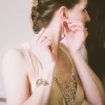 Antique gold filigree Bridal bracelet with Premium European crystals and pearls - Treasures by Agnes
