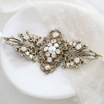 Antique gold filigree Bridal bracelet with Premium European crystals and pearls - Treasures by Agnes
