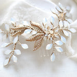 Antique gold Floral Bridal hair accessory - COURTNEY - Treasures by Agnes