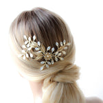 Antique gold Floral Bridal hair accessory - COURTNEY - Treasures by Agnes