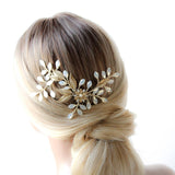 Antique gold Floral Bridal hair accessory - COURTNEY - Treasures by Agnes