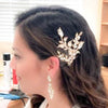 Antique gold Floral Bridal hair comb with Austrian crystals - SIERRA - Treasures by Agnes