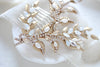 Antique gold Floral Bridal hair comb with Austrian crystals - SIERRA - Treasures by Agnes