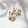Antique gold floral hoop Bridal statement earrings - BROOKLYN - Treasures by Agnes