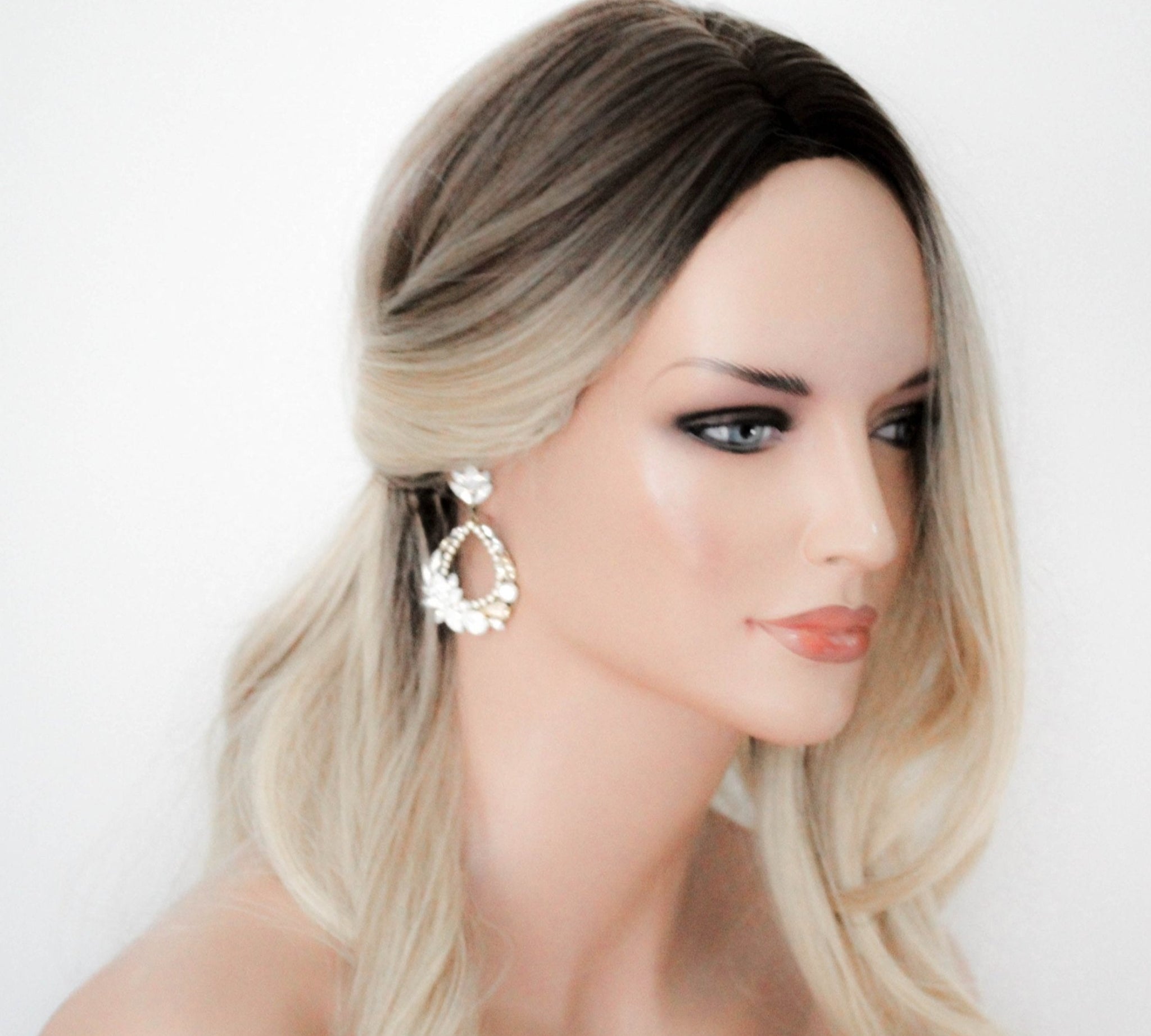 Antique gold hoop chandelier earrings for bride - BRYNN - Treasures by Agnes