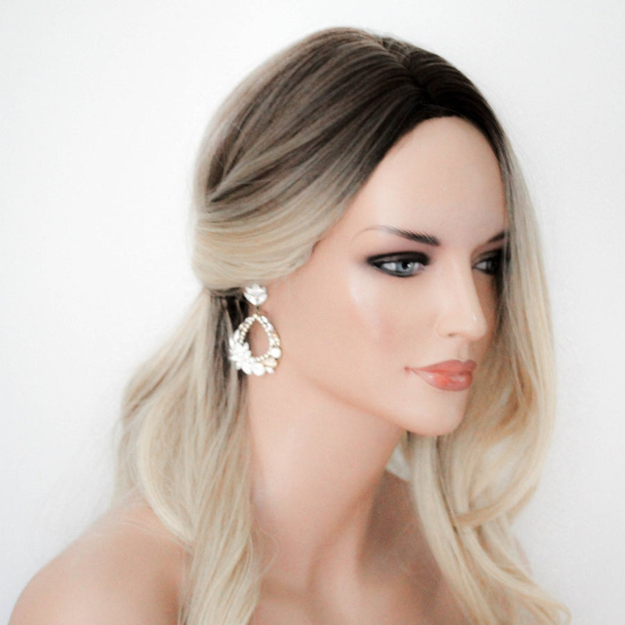 Antique gold hoop chandelier earrings for bride - BRYNN - Treasures by Agnes