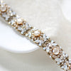 Vintage inspired antique gold bridal bracelet for wedding with Austrian crystals - KAYLEE