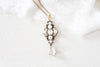 Antique gold Ivory cream Crystal Bridal necklace - ASHLYN - Treasures by Agnes