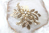 Antique gold leaf hair accessory with golden crystals - Treasures by Agnes
