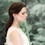 Antique gold pearl drop and crystal golden shadow bridal earrings - Treasures by Agnes