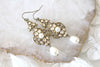 Antique gold pearl drop and crystal golden shadow bridal earrings - Treasures by Agnes
