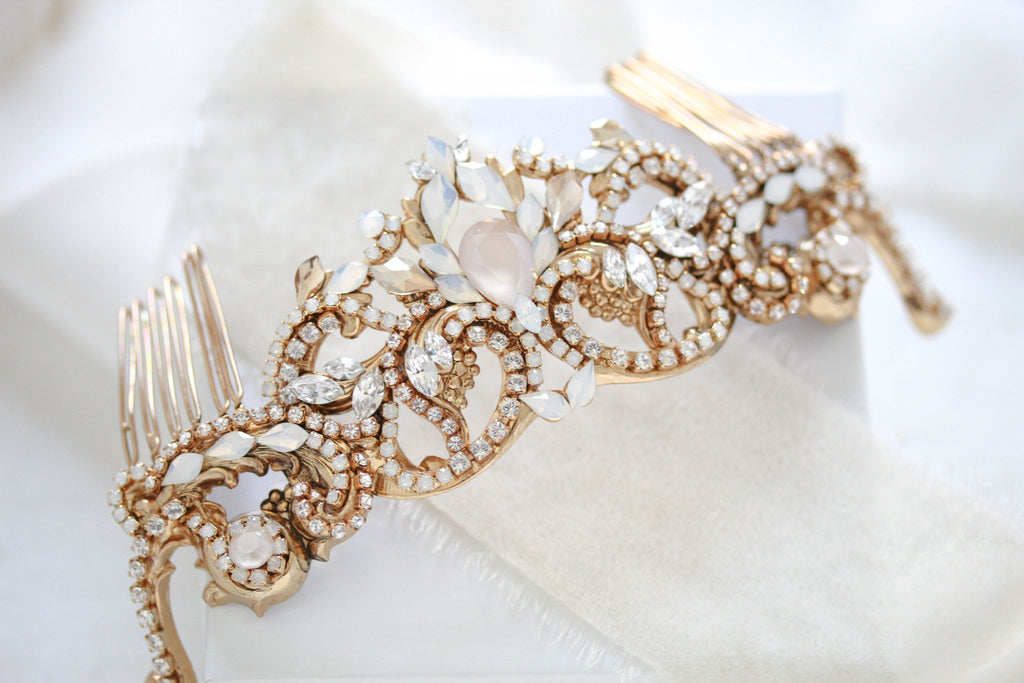 Antique gold vintage inspired Bridal hair piece - SELENA - Treasures by Agnes