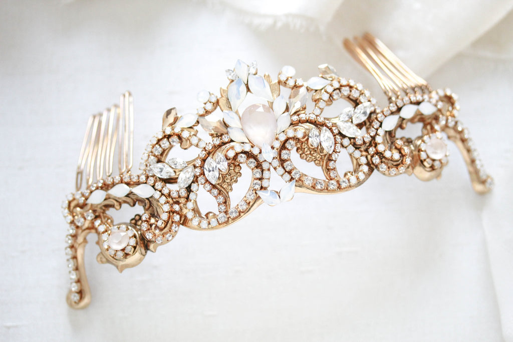 Antique gold vintage inspired Bridal hair piece - SELENA - Treasures by Agnes