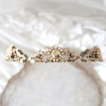 Antique gold Vintage style Bridal tiara with Austrian crystals  - NAOMI