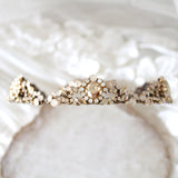 Antique gold Vintage style Bridal tiara with Austrian crystals  - NAOMI