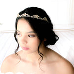 Antique gold Vintage style Bridal tiara with Austrian crystals  - NAOMI