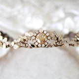 Antique gold Vintage style Bridal tiara with Austrian crystals  - NAOMI