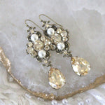 Antique gold Vintage style Chandelier earrings - ASHLYN - Treasures by Agnes