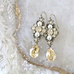 Antique gold Vintage style Chandelier earrings - ASHLYN - Treasures by Agnes