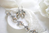 Antique gold Floral Bridal bracelet with Austrian crystals- EMERY